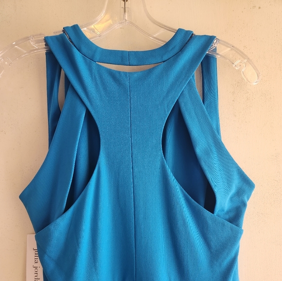 🆕️ Julia Jordan Turquoise Blue Sz 8 Assymetrical Cocktail Prom Party NWT Dress - Picture 6 of 14